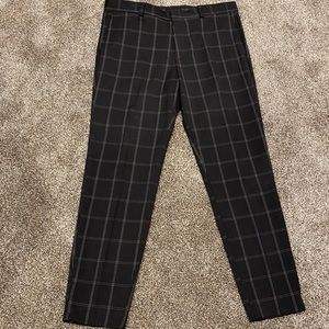 H&M Navy Blue/Plaid Dress Pants - Skinny Fit - 32W x 30L